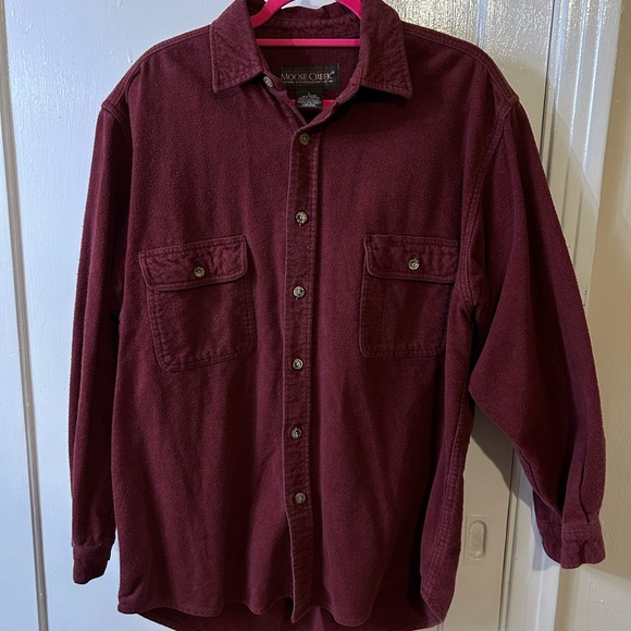 Moose Creek Other - Moose Creek Chamois Burgundy Button-Up Shirt - Workwear - Flannel - Heavyweight